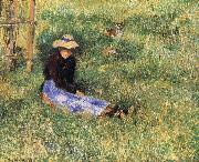 Camille Pissarro Woman and goats oil painting artist